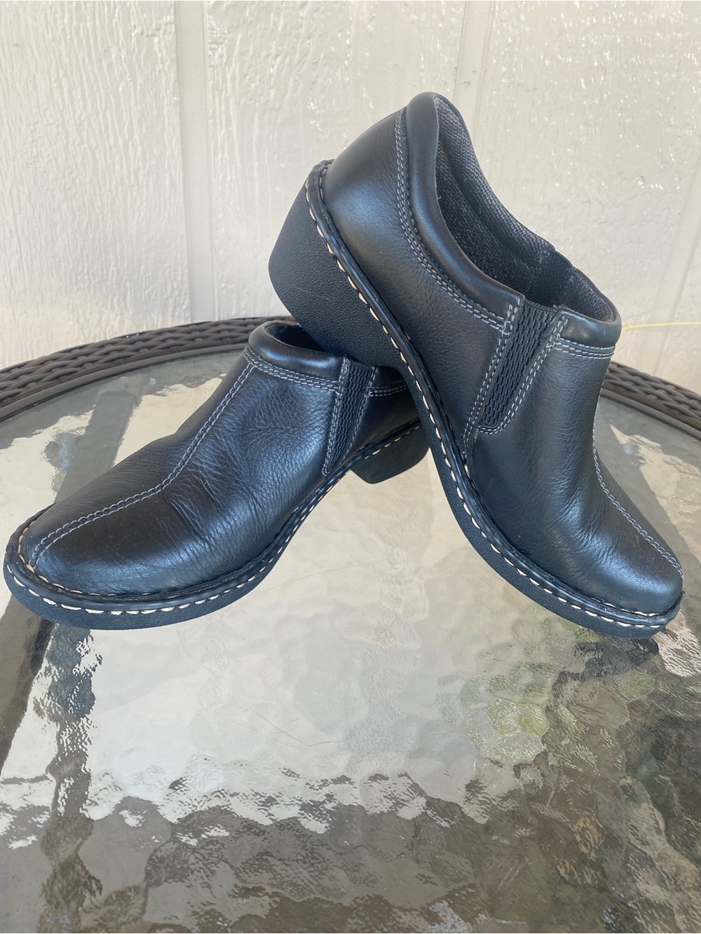 Loafers Eastland Women Black Brown Chunky
Heel Comfort Shoes
